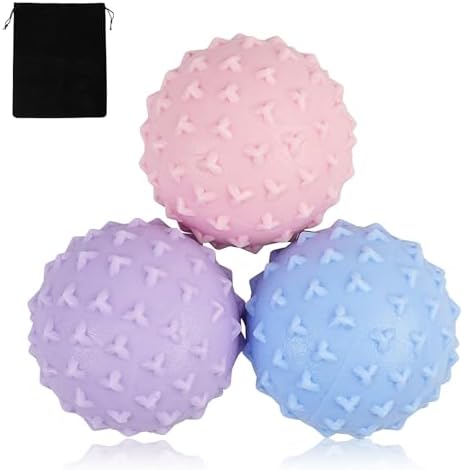 WOVTE Massage Lacrosse Ball Set for Sore Muscles, Shoulders, Neck, Back, Foot, Body, Deep Tissue, Trigger Point, Muscle Knots, Yoga and Myofascial Release by WOVTE