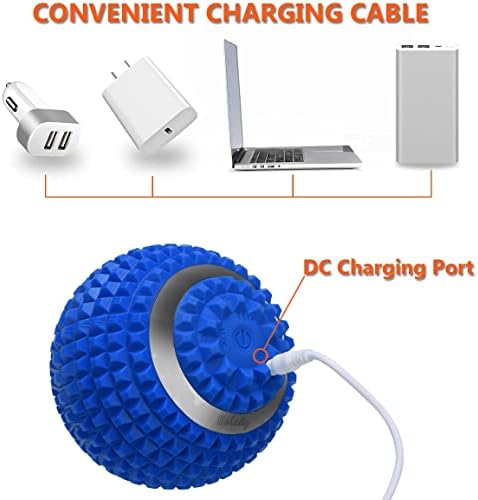Vibrating Massage Ball 4-Speed High-Intensity Fitness Yoga Massage Roller, Relieving Muscle Tension Pain & Pressure Massaging Balls (Blue) - Image 2