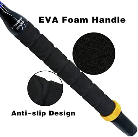 Deep Sea Fishing Rod, Heavy Duty Bent Butt Trolling Rod with Roller Guides,Conventional Fishing Rod - Image 4