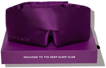 DROWSY Silk Sleep Mask - Face-Hugging, Padded Cocoon for Luxury Sleep in Total Darkness - 100% Pure Mulberry Silk (Purple Martini) by Drowsy