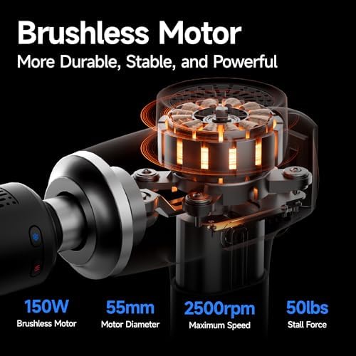 HEYCHY Massage Gun Deep Tissue, 5 Heads Muscle Massager with Heat and Cold - Image 6