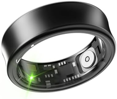Smart Ring Health Fitness Tracker Titanium, Black, 9# - Image 3