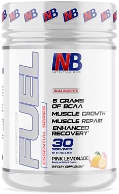 BCAA Powder, 5 Grams of BCAAs Amino Acids, Post Workout Recovery Drink for Muscle Building, Recovery, and Endurance, 30 Servings (Pink Lemonade) by NutritionBizz