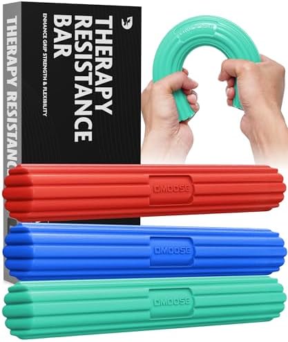 DMoose Fitness Flex Resistance Bar for Physical Therapy - Non-Slip Odorless Material, Exercise Bar for Tennis & Golfers Elbow Tendonitis Relief - Wrist and Forearm Strengthener & Grip Strength Trainer by DMooseFitness