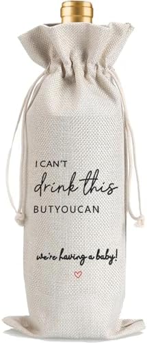 1Pcs Pregnancy Announcement Wine Bag New Mom Dad Pregnancy Announcement for Grandparents Parents Aunt friends with 1Pcs Kraft Blessing Cards and natural jute rope - Image 5