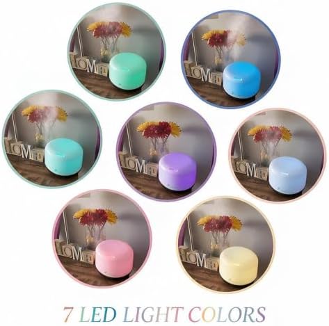 Diffuserlove Essential Oil Diffuser 500ML Aromatherapy Diffuser Mist Humidifiers 7 Color LED Lights Diffusers for Home Office Bedroom (Size:6.7" L x 6.7" W x 4.7" H) - Image 3