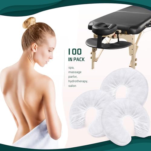 100PCS Disposable Fitted Face Cradle Covers, Soft Massage Face Covers - Image 3