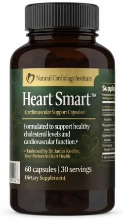 Heart Smart Capsules – Heart Health Support & Cardiovascular Supplement with CoQ10, Resveratrol, Guggul & Quercetin for Cholesterol & Circulation Blood Support (60 Capsules) by NaturalCardiologyInstitute
