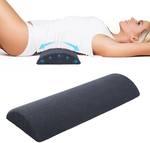 Cozyhealth - 3.15"H*23.6"L - Soft Lumbar Pillow for Sleeping, Memory Foam Back Lumbar Support Cushion for Lower Back Pain Relief Bed Waist Sleep Support Pillow for Side, Back Sleeper(Dark Grey, Large) by Cozyhealth