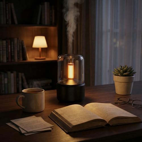 LONCIN Essential Oil Diffuser, 120ml Aromatherapy Diffuser with Auto Shut-Off Function, Ultrasonic Diffusers for Essential Oils, Cool Mist Humidifier with Warm Lights, for Home & Office - Image 4