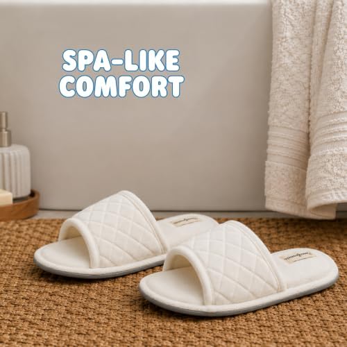 Dearfoams womens Slipper Memory Foam Summer House Shoe Beatrice Terry Slide - Image 2