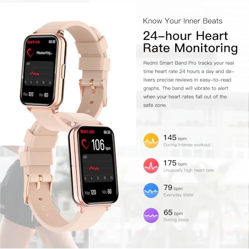 Smart Watch Fitness Tracker Make/Answer calls for Women Men with Heart Rate Blood Oxygen Sleep Monitor Sports Modes Step Calorie Counter IP68 Waterproof for Android Phones iPhone (Rectangle, Pink) - Image 6