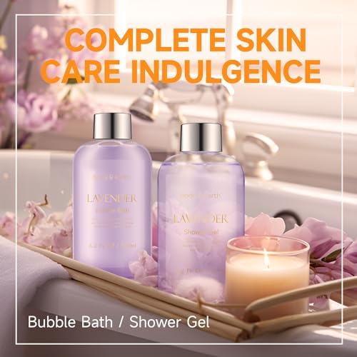 Spa Gifts for Women, Lavender Gift Set, Body & Earth 6 Pcs Bath Gift Sets, Self Care Kit, Birthday Relaxing Spa Set for Her Christmas Gifts for Mom - Image 3