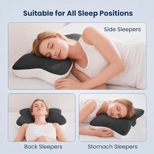 SLEEP ZONE Butterfly Cervical Neck Pillow, Ergonomic Memory Foam Pillow - Image 3