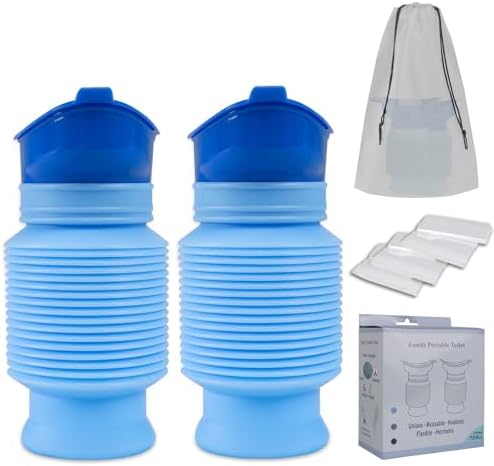 Pee Bottles for Men, Adjustable Emergency Urinal 2PCS Portable Toilet 750ml by KkaFFeHealth