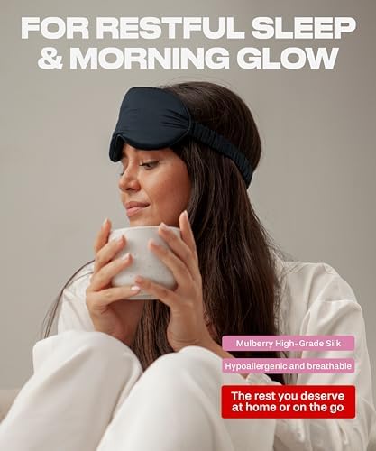SUNDAYSILKS™ 3D Contoured Silk Sleep Mask | Padded Silk Eye Mask with Eye Cups for Lash Extensions | Blackout, Organic for Women & Men, Perfect for Travel, Slip-Free Deep Sleeping, Antifaz para Dormir - Image 6