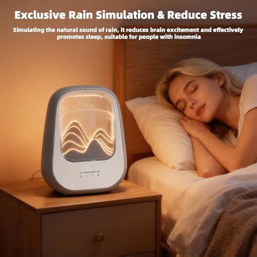 8-in-1 White Noise Sound Machine with Rain Drop Real Sound, Crey - Image 4
