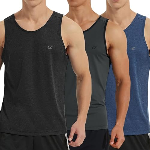 EZRUN Men's Quick Dry Workout Tank Top UPF 50+ Sweat-Wicking Gym Shirt by EZRUNSPORT