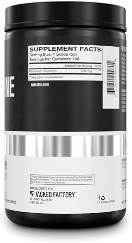 Jacked Factory L-Glutamine Powder 100 Servings - Vegan Fermented L Glutamine Supplement for Post Workout Muscle Recovery, Immunity, Digestive Health | No Artificial Filler - Unflavored - Image 7