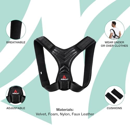 Shoulder Posture Corrector & Shoulder Straps for Posture - Adjustable Back Brace for Men and Women - Upper Back Straightener for Hunchback Pain Relief - Breathable - Image 7