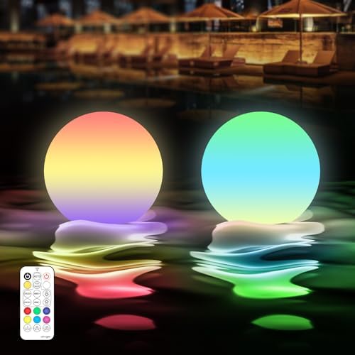 LOFTEK 3-inch Floating Pool Lights, Rechargeable LED Ball Light w/Remote by LOFTEK