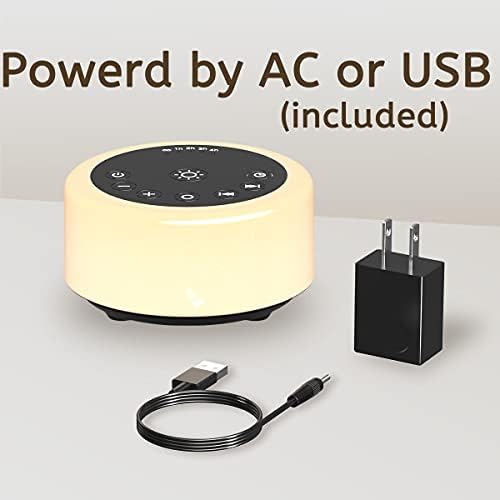 Soother Sleep Sound Machine Night Light White Noise Machine with 30 Soothing Sounds & 12 Color Night Lights for Baby Kids Adults Brown Noise Machine with Timer & Continuous Play for Home Travel Office - Image 6
