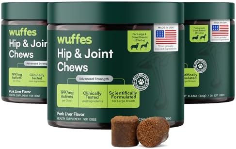 Wuffes Advanced Hip & Joint Chews for Large Breed Dogs (3-Pack) by Wuffes