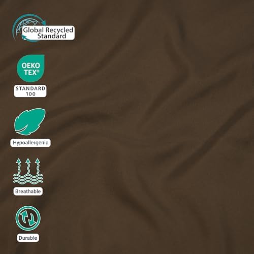 ZPECC Twin Flat Sheet Only 1 Pack, Durable Brown Top Bed Sheets Hypoallergenic Soft Brushed Microfiber Color-Coded Label, 66"x96" - Image 2
