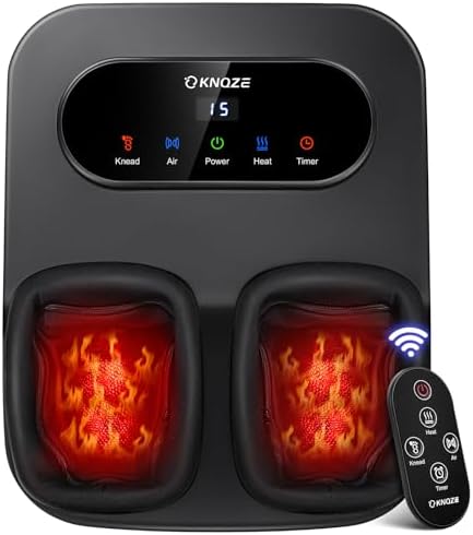 KNQZE Shiatsu Foot Massager with Heat & Compression, LCD Touch Panel, FSA by KNQZE