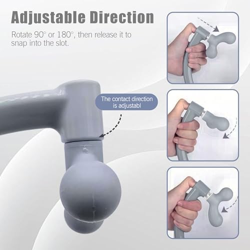 Portable Self Massage Tool - Portable Trigger Point Therapy for Back and Neck, 7.21 * 14in Lower Back Massager, Myofascial Release Tool & Deep Tissue Muscle Massage Stick, Shoulder Leg Feet-Sage Grey - Image 5