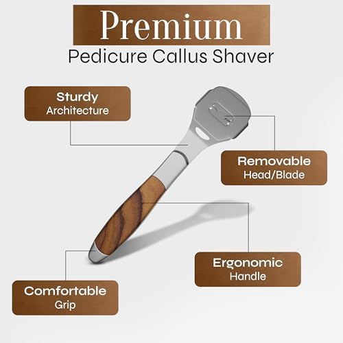 Facón Professional Callus Shaver Remover with 50 Blades, Pedicure Razor for Feet & Hands, Foot Razor for Callus Removal, Callus Blade Remover, Corn Shaver, Surgical Grade Premium Stainless Steel Tool - Image 6