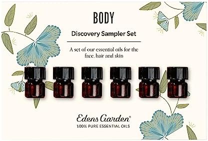 Edens Garden Essential Oils Body Discovery 6 Set – 100% Pure Therapeutic Grade, Undiluted, Natural Aromatherapy Scents for Diffusers, Massage & Yoga – Wellness Gift for Men & Women, .92 ml/ 6 Pack by EdensGarden