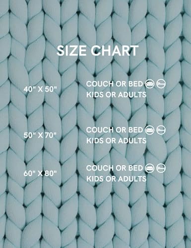 YnM Chunky Throw Blanket, Medium-Weight, Hand Knitted, Skin Friendly, Ventilated and Breathable, Machine Washable, Home Décor Piece for Couch, Sofa and Bed (Aqua Blue, 40x50 Inch) - Image 6