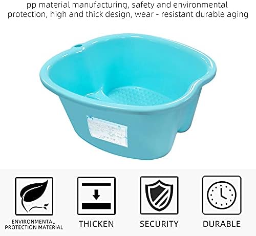 Ownest Extra Large Foot Bath Basin, Health Foot Soaking Bath Basin for Soaking Feet & Peducure, Home SPA Massager Tub, SPA Tool for Women and Men, Light Blue, 1 Count - Image 2