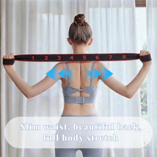 Fitness Resistance Band for Stretching and Yoga, 8-Section Elastic Stretch Strap with Numbered Markings, Adjustable Training Band for Pilates, Flexibility, Home Gym Workout - Image 4