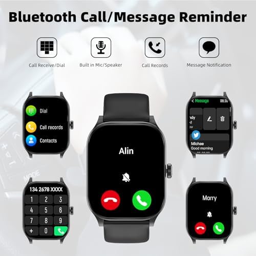 Othalne Smart Watch (Answer/Make Call), 2.01" Smartwatch for Android Phones and iPhone with Heart Rate,Sleep Monitor,Pedometer, 100+Sports Fitness Watch, IP68 Waterproof Fitness Tracker for Men Women - Image 2