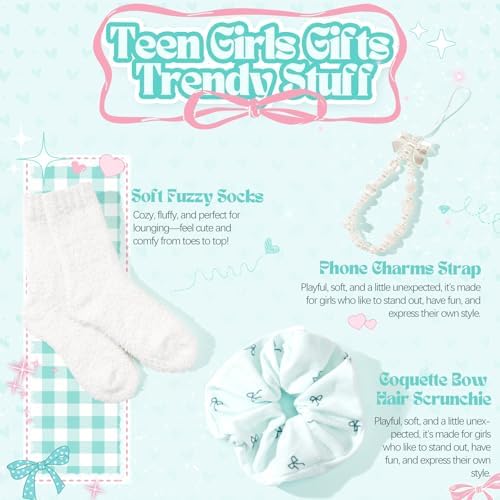 Gifts for Teen Girls, Teen Girl Gifts Trendy Stuff, Coquette Cute Bow Birthday Christmas Ideas Valentines Day Gift for Teen Girls Teenage Tween Daughter Sister Friend 14-16 16-18 Preppy Box Set - Image 7