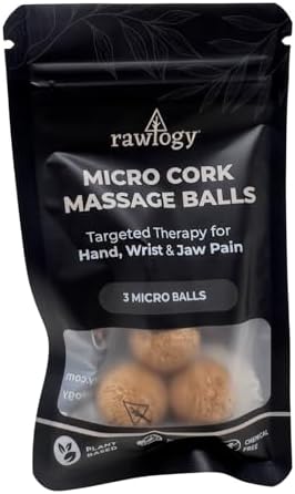 Travel Cork Massage Ball | Lightweight, Sustainable Alternative to Lacrosse Ball for Muscle Pain Relief (Extra Small 0.75 Inch (Pack of 3), Sanded Cork) by Rawlogy%C2%AE