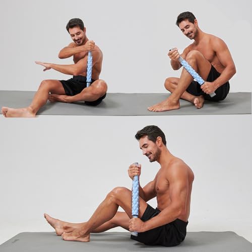 Muscle Roller,EVA Material, Massage Roller Stick for Athletes and Office Workers, Relieves Muscle Tension and Pain(EVA Blue) - Image 3