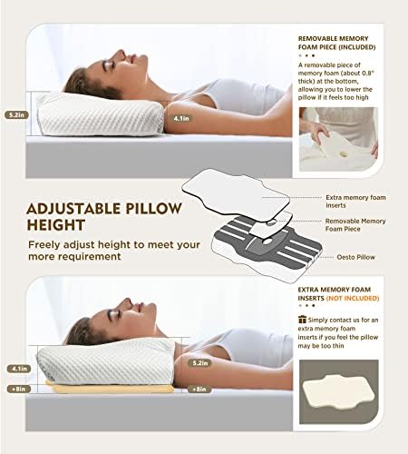 Osteo Cervical Pillow for Neck Pain Relief, Hollow Design Odorless Memory Foam Pillows with Cooling Case, Adjustable Orthopedic Bed Pillow for Sleeping, Support for Side Back Sleepers - Image 4