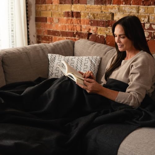 Arcturus Tahoe Wool Bed Blanket | Soft, Breathable Wool Blanket for Year-Round Comfort - Queen Size (90"x 96") | Thick & Washable (Charcoal Gray) - Image 4