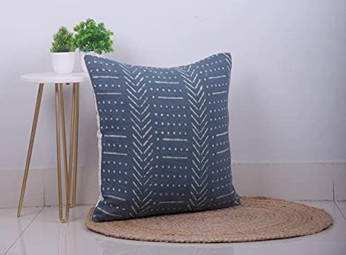 Trade Star Mudcloth Throw Pillow Case 100% Cotton Pillow Cover Floor Cushion Cover Decorative Farmhouse Authentic Boho Accent Printed Sofa (Dark Grey (Snow), 18 X 18 Inches) - Image 3