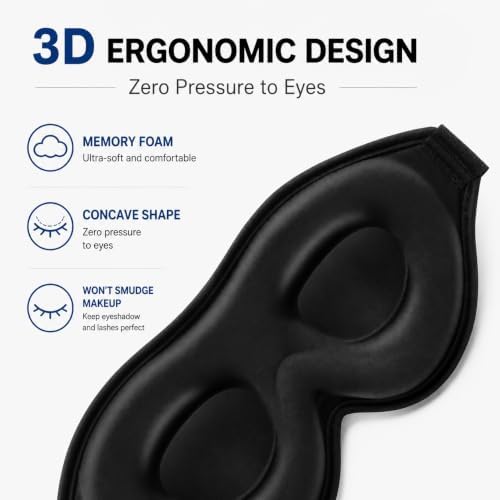 ALASKA BEAR Sleep Mask Contoured Eye Cups for Women Eyelashes Protection - Image 2