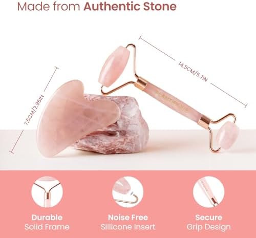 Plantifique Rose Quartz Roller for Face – Anti Aging Facial Roller for Toning and Firming The Skin | Ideal Face Massager for Wrinkles and Sagging Facial Skin - Eye Roller for Puffy Eyes - Image 5