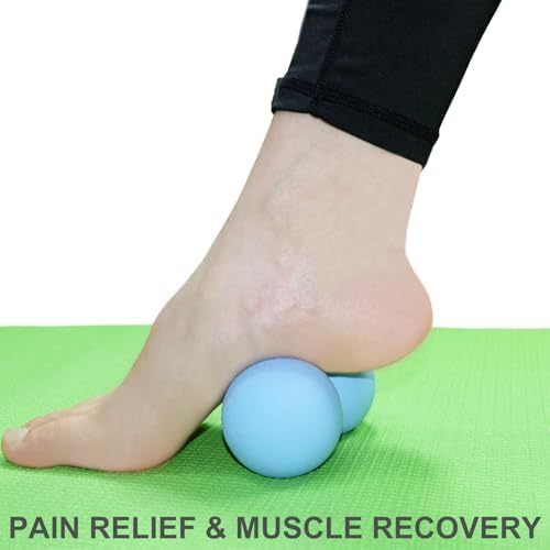 Hard Peanut Massage Ball, Double Lacrosse Massage Ball. Deep Tissue Massage Roller Mobility Ball for Physical Therapy Myofascial Release Muscle Relaxer Acupoint Massage (Blue) - Image 4