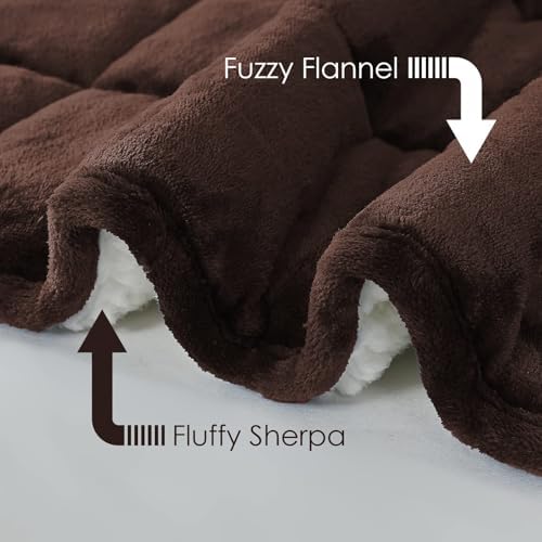 yescool Weighted Blanket for Adults (15 lbs, 60" x 80", Brown) Heavy Blanket for Sleeping Perfect for 140-160 lbs, Queen Size Breathable Blanket with Premium Glass Bead, Machine Washable - Image 4