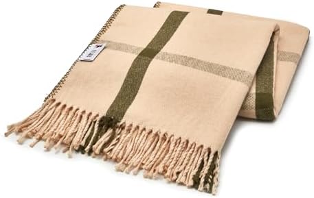 Arus Acrylic Highlands Collection Queen Throw Blanket Cream Green, 60x80 - Image 2