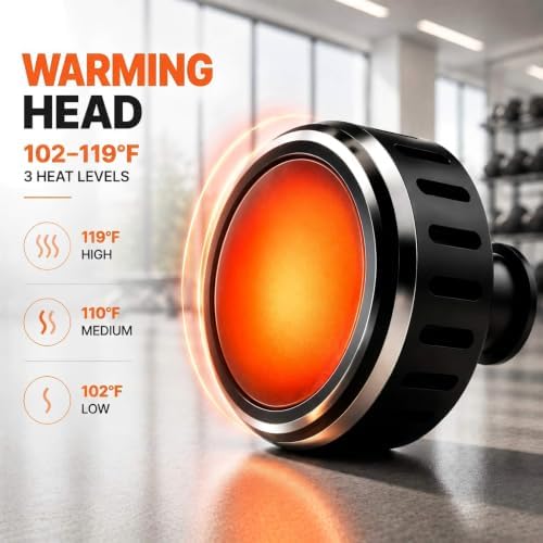 Massage Gun with Heat & Extension Handle, 12 Speeds, Detachable Design - Image 3