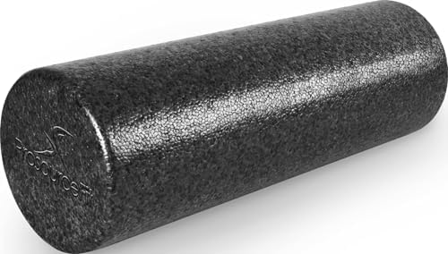 ProsourceFit High Density Foam Rollers 18 - inches long, Firm Full Body Athletic Massage Tool for Back Stretching, Yoga, Pilates, Post Workout Muscle Recuperation, Black by PROSOURCE