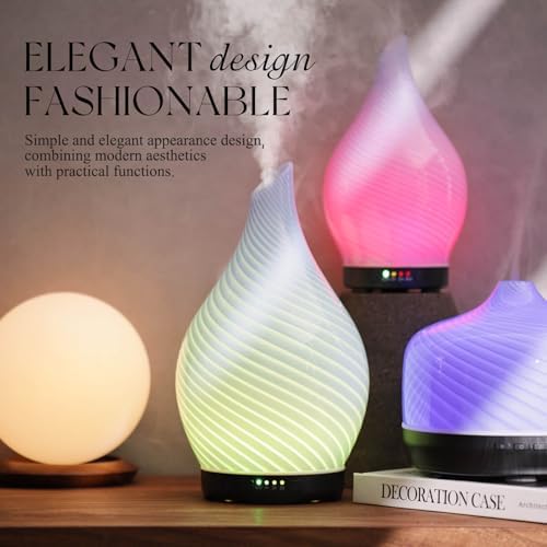 Porseme Essential Oil Diffuser 280ml Handmade Glass Diffuser 7H Runtime - Image 4